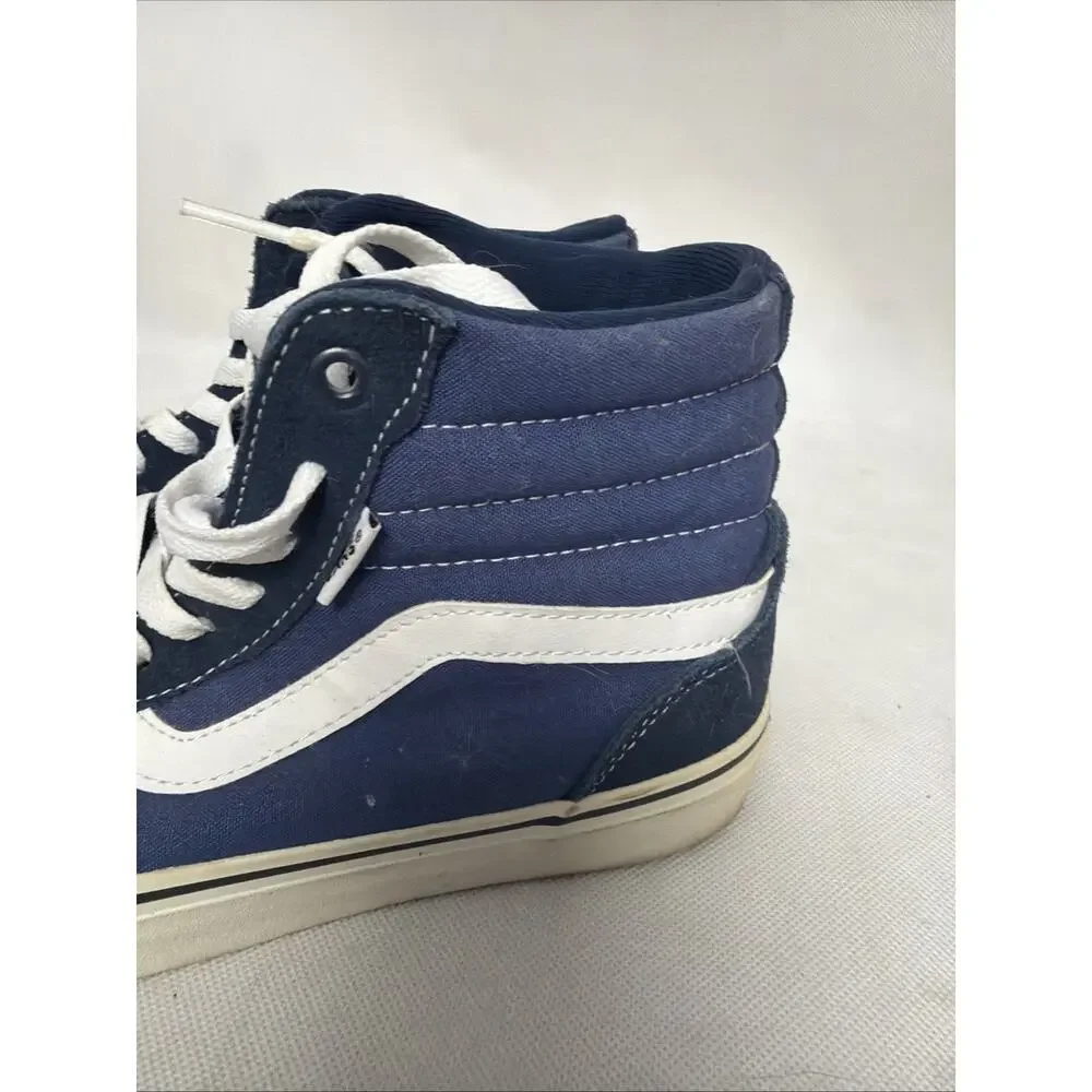 Vans Filmore SK8 Hi Mens Shoes Size 8 Navy Blue Canvas Suede High Top Skate
